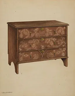 Drawers Prints: Chest with Drawers, c. 1937. Creator: Isidore Sovensky