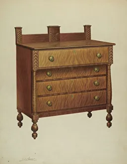 Wenger Frank Prints: Chest of Drawers, c. 1939. Creator: Frank Wenger