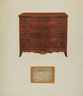 Embellished Prints: Chest of Drawers, c. 1939. Creator: Leonard Battee