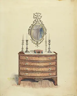 Candlesticks Prints: Chest of Drawers, c. 1953. Creator: Louis Annino