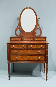 Dressing Table Collection: Chest of Drawers with Dressing Glass, c. 1815. Creator: Workshop of Thomas Seymour