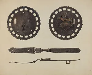Al Curry Collection: Chest Lock and Hasp, c. 1938. Creator: Al Curry