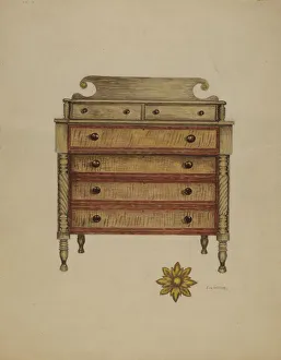 Chest-Mahogany, Pine & Maple, c. 1937. Creator: Eva Wilson