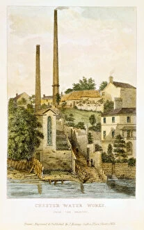 River Dee Gallery: Chester Water Works, from the fields, 1852. Artist: John Romney