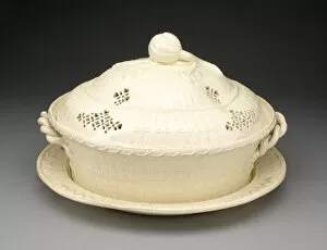 Chestnut Basket and Stand, Yorkshire, c. 1790. Creator: Leeds Pottery
