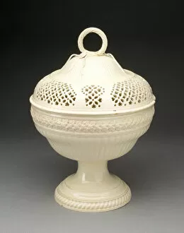 Yorkshire Gallery: Chestnut Basket, Yorkshire, c. 1790. Creator: Leeds Pottery