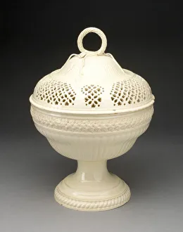 Yorkshire Gallery: Chestnut Basket, Yorkshire, c. 1790. Creator: Leeds Pottery