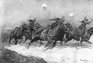 Chevauchee Epique; Sous le Feu!, 1914. Creator: Georges Bertin Scott