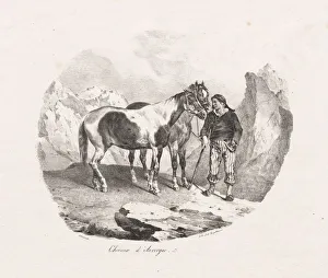 1791 1824 Prints: Chevaux d Auvergne, 1822. Creator: Theodore Gericault (French, 1791-1824); Gihaut