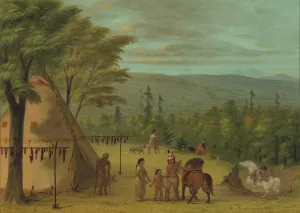 Pelt Prints: The Cheyenne Brothers Starting on Their Fall Hunt, 1861 / 1869. Creator: George Catlin
