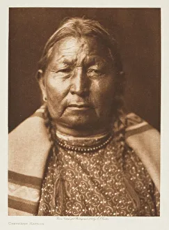 Plaited Prints: Cheyenne Matron, 1910. Creator: Edward Sheriff Curtis