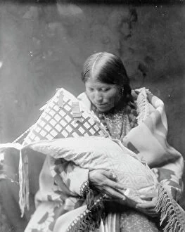 Infant Collection: Cheyenne mother and child, c1905. Creator: Edward Sheriff Curtis