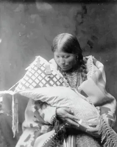First Nations Prints: Cheyenne mother and child, c1905. Creator: Edward Sheriff Curtis