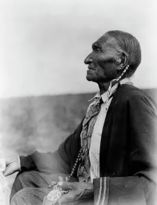 Reverence Prints: A Cheyenne Peyote leader, c1927. Creator: Edward Sheriff Curtis