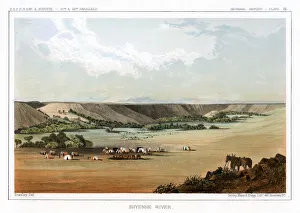 Tucker Prints: Cheyenne River, USA, 1856. Artist: John Mix Stanley