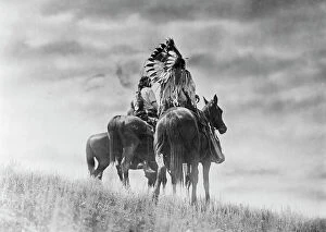 Warrior Collection: Cheyenne warriors, c1905. Creator: Edward Sheriff Curtis