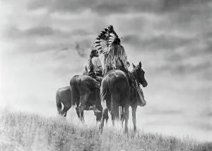 Great Plains Prints: Cheyenne warriors, c1905. Creator: Edward Sheriff Curtis