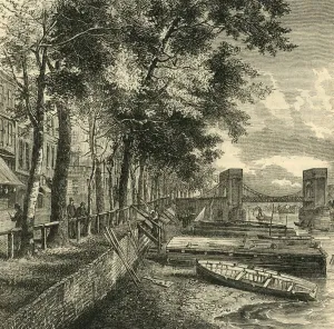 Chelsea Kensington And Chelsea London England Collection: Cheyne Walk and Cadogan Pier, c1876. Creator: Unknown