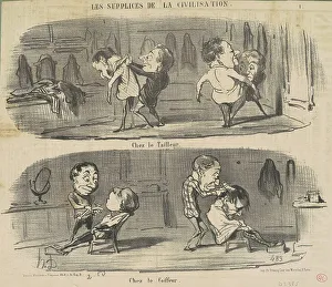 Chez le tailleur chez le coiffeur, 19th century. Creator: Honore Daumier