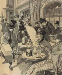 Absinth Collection: Chez Maxime, late 19th-early 20th century. Creator: Theophile Alexandre Steinlen