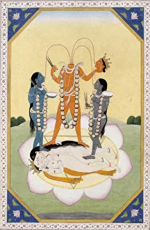 Watercolour And Gold On Paper Gallery: Chhinnamasta, c. 1800. Artist: Anonymous