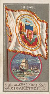 Illinois Prints: Chicago, from the City Flags series (N6) for Allen & Ginter Cigarettes Brands, 1887