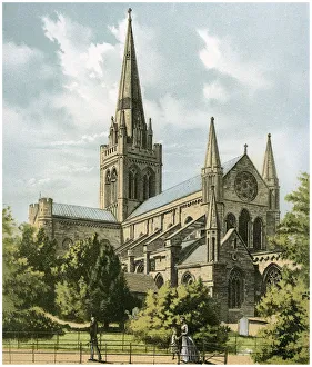 Sussex Prints: Chichester Cathedral, Sussex, c1870. Artist: Hanhart