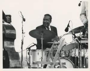 Drum Kit Prints: Chico Hamilton, Capital Radio Jazz Festival, London, 1979. Creator: Brian Foskett