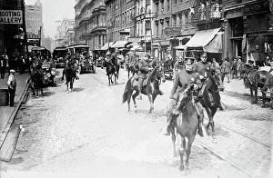 Chief Copelan protecting car in strike, between c1910 and c1915. Creator: Bain News Service