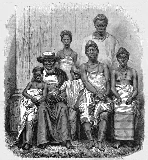Tribesman Prints: The chief Kringer, and his family; The Gaboon. 1875. Creator: Unknown