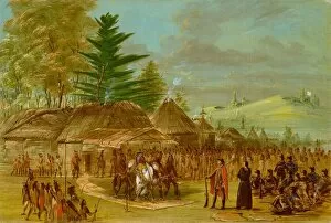 Robert De Gallery: Chief of the Taensa Indians Receiving La Salle. March 20, 1682, 1847 / 1848
