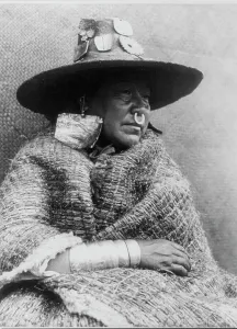 Nose Ring Prints: A chief's daughter-Nakoaktok, c1914. Creator: Edward Sheriff Curtis