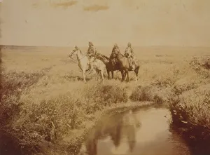 Blackfeet Prints: The three chiefs-Piegan, c1900. Creator: Edward Sheriff Curtis