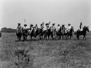 Great Plains Prints: Chiefs in the Sun Dance parade-Cheyenne, c1927. Creator: Edward Sheriff Curtis