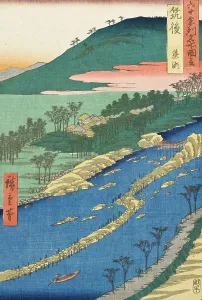 Weir Prints: Chikugo Province, Currents around the Weir, 1855. Creator: Ando Hiroshige