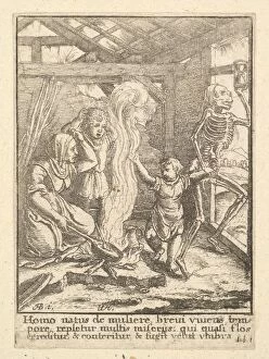 Danse Macabre Collection: The Child, from the Dance of Death, 1651. Creator: Wenceslaus Hollar