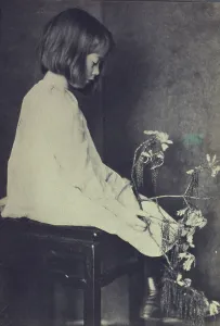 Platinum Prints 1900 Gmgpc Prints: Child with oak branch, c1900. Creator: Eva Watson-Schutze