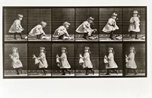 Child playing with doll, Plate 481 from Animal Locomotion, 1887 (photograph)
