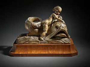 Bouchardon Edme Prints: Child Riding a Dolphin, 1738. Creator: Edme Bouchardon