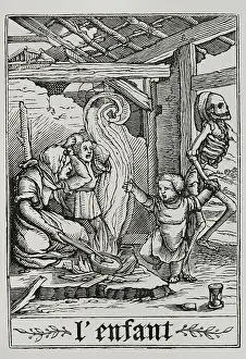 Four People Prints: The Child from 'The Dance of Death', 1538, (1877). Creator: Unknown