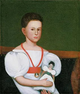 Doll Prints: Child in White with Doll, c1835. Creator: Zedekiah Belknap
