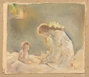 Charles Sims Gallery: Child Worship, c. 1926. Creator: Charles Sims (British, 1873-1928)