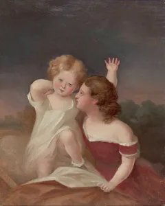 A Child and a Young Girl, Portrait Sketch. Creator: Berndt Godenhjelm