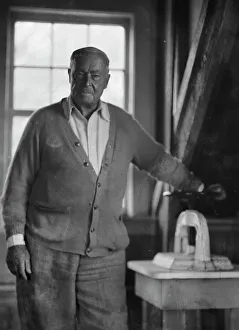 Frederick Childs Hassam Prints: Childe Hassam, portrait photograph, between 1911 and 1935. Creator: Arnold Genthe