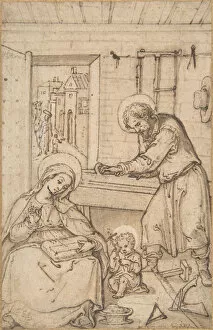 Brush And Brown Wash Collection: The Childhood of Christ, in the carpenters shop, 1534-93