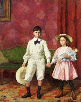 Beauvais Prints: Two children, 1914. Creator: Devambez, André Victor Édouard (1867-1943)