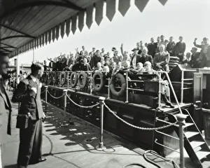 Life Belt Prints: Children aboard a steamer moored at Westminster Pier, London, 1937