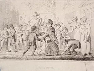 Bonfire Night Collection: Children collecting pennies for the Guy, 1816