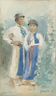 Children - costume study, 1919. Creator: Zdenka Vorlova-Vlckova