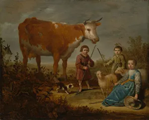 Albert Cuyp Prints: Children and a Cow, 1635-39. Creator: Aelbert Cuyp